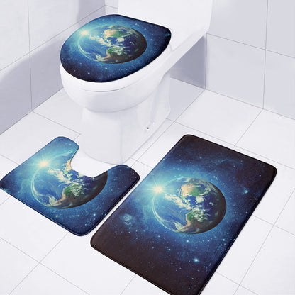 Earth And Space Print 3 Piece Bath Mat Set