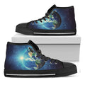 Earth And Space Print Black High Top Sneakers