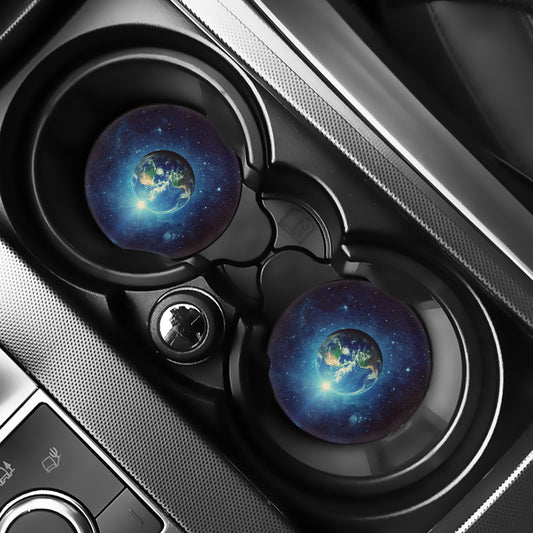 Earth And Space Print Car Coasters