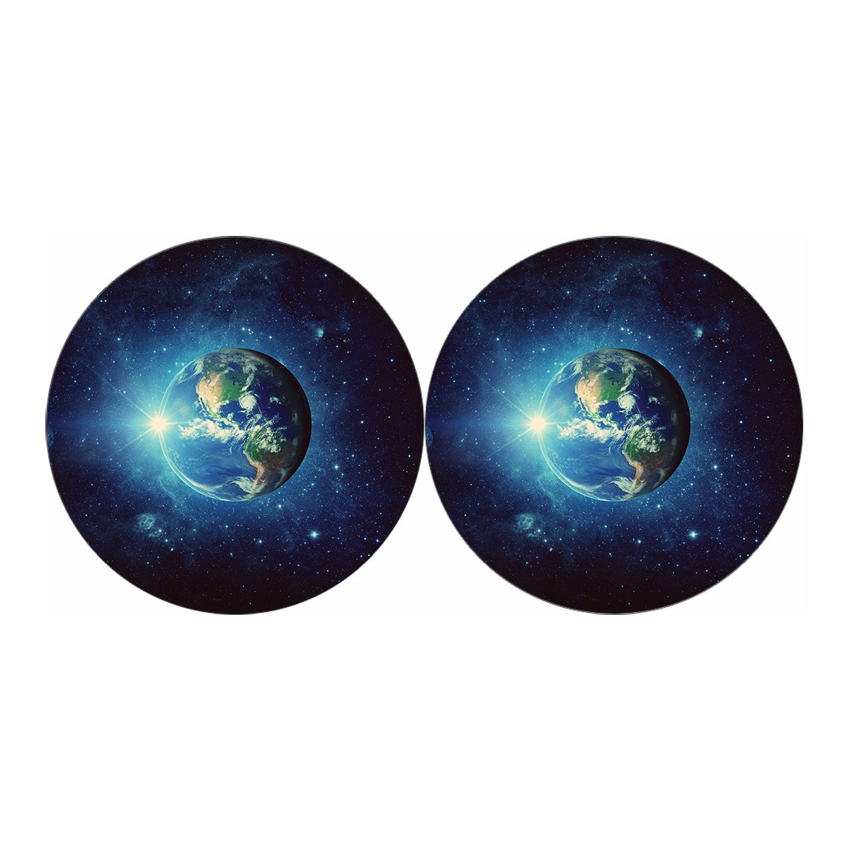 Earth And Space Print Car Coasters