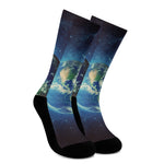 Earth And Space Print Crew Socks