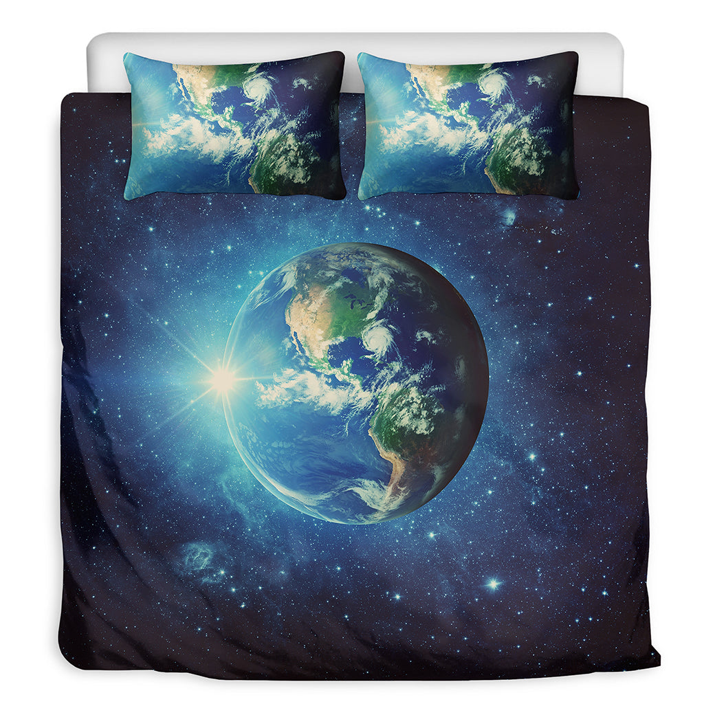 Earth And Space Print Duvet Cover Bedding Set