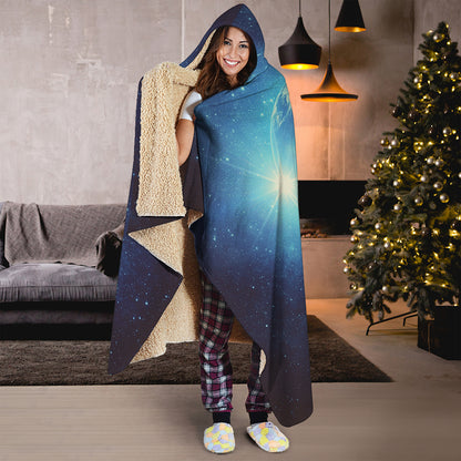 Earth And Space Print Hooded Blanket