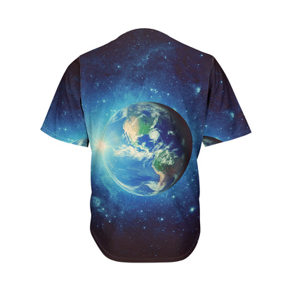 Earth And Space Print Men's Baseball Jersey
