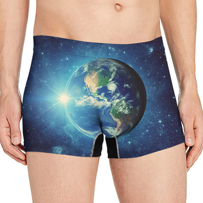 Earth And Space Print Men's Boxer Briefs