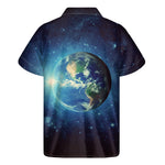 Earth And Space Print Men's Short Sleeve Shirt