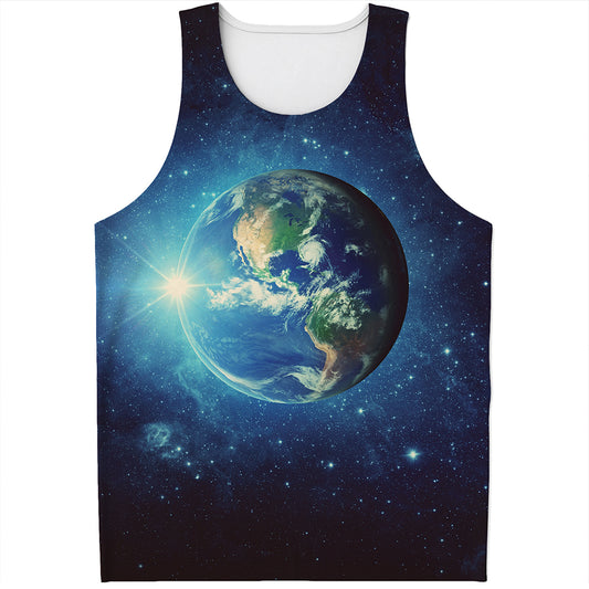 Earth And Space Print Men's Tank Top