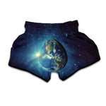 Earth And Space Print Muay Thai Boxing Shorts
