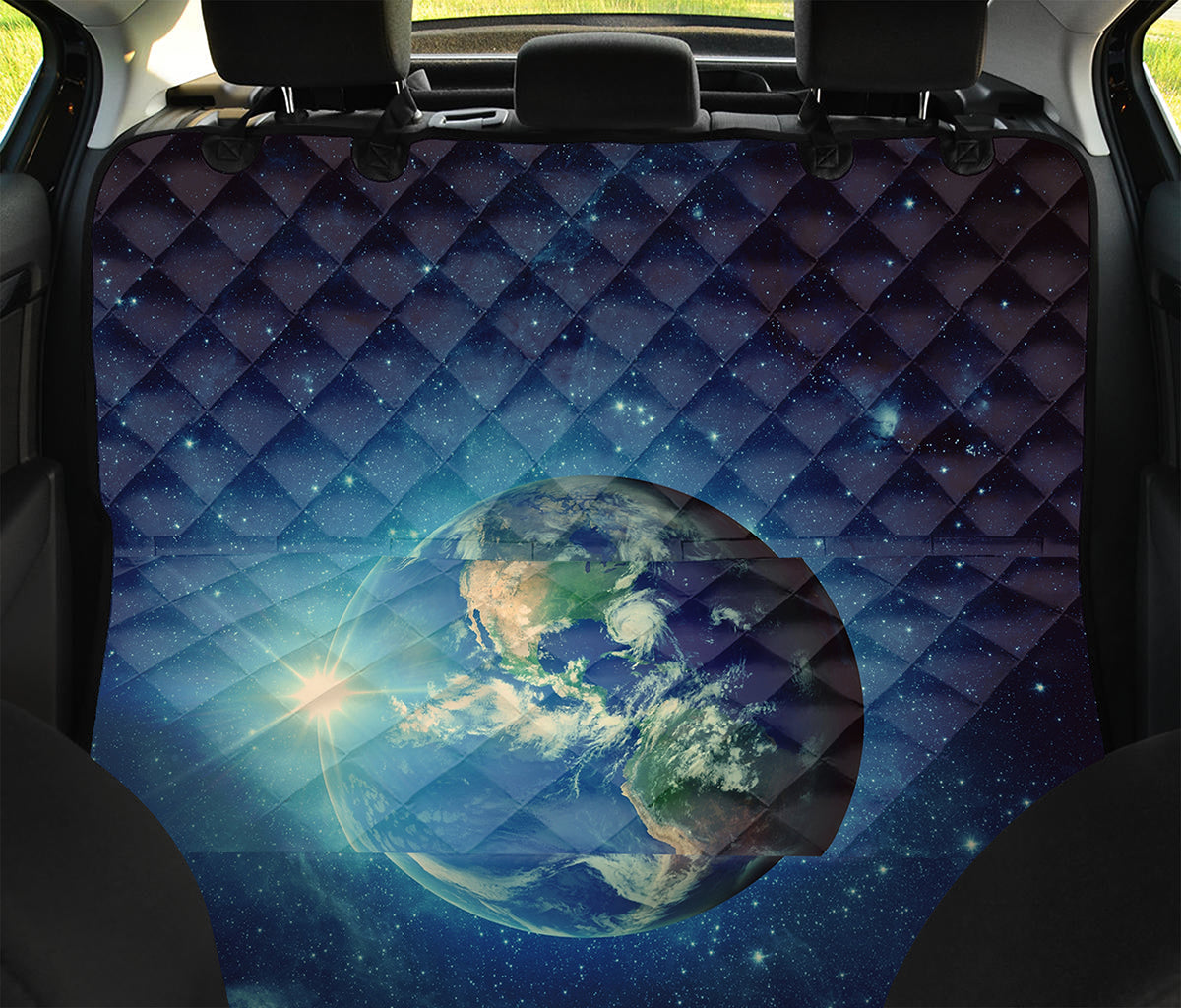 Earth And Space Print Pet Car Back Seat Cover