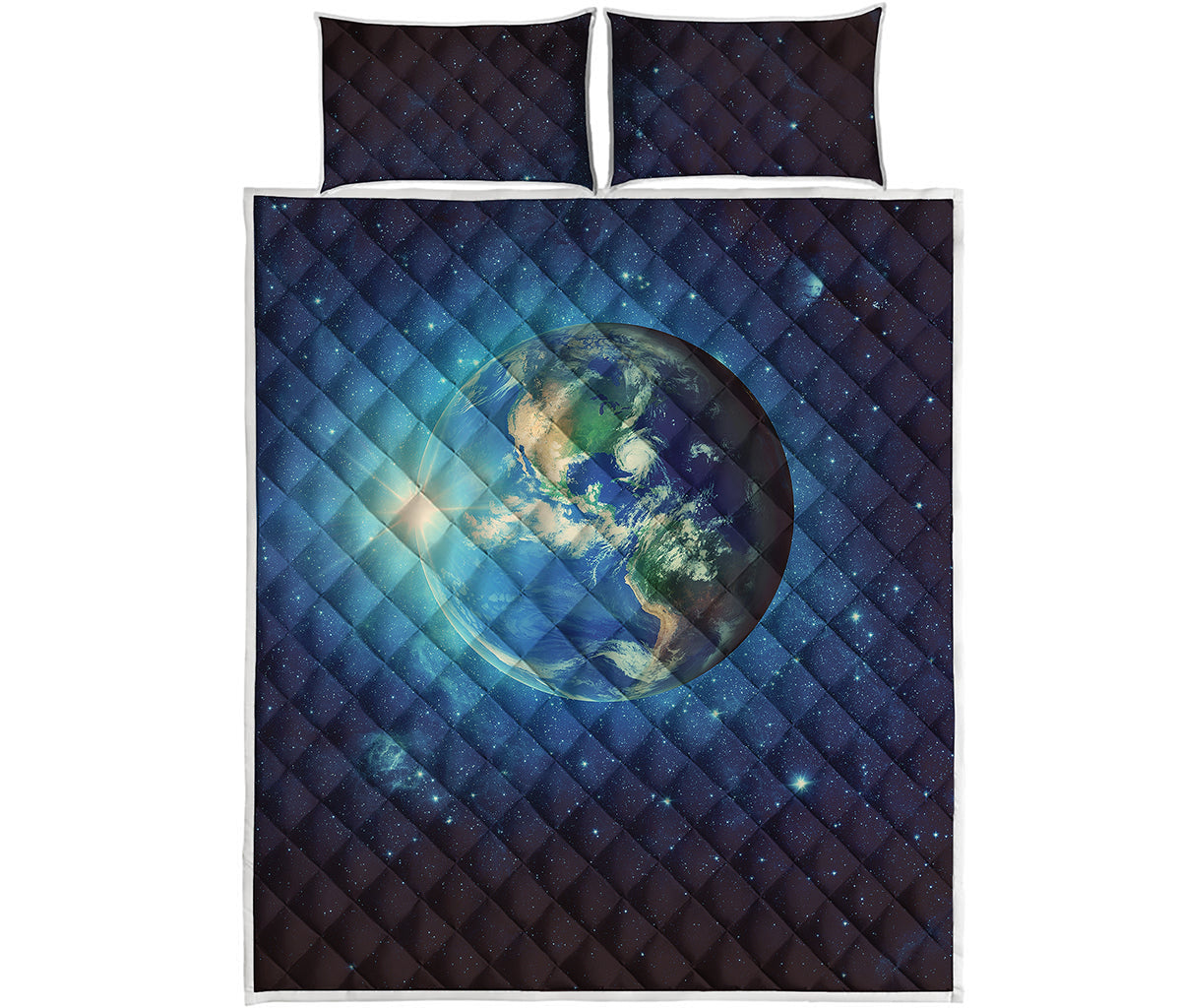 Earth And Space Print Quilt Bed Set
