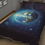 Earth And Space Print Quilt Bed Set