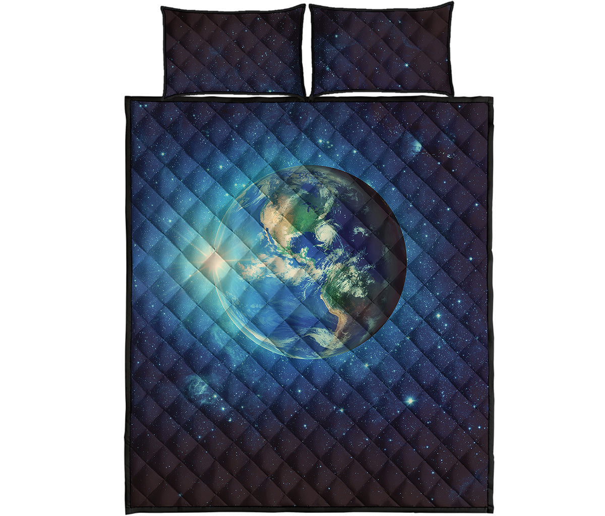Earth And Space Print Quilt Bed Set