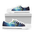 Earth And Space Print White Low Top Sneakers