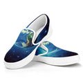 Earth And Space Print White Slip On Sneakers