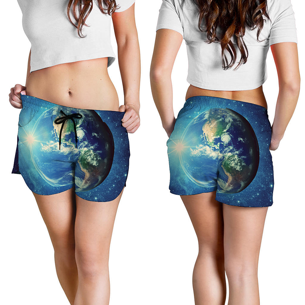 Earth And Space Print Women's Shorts
