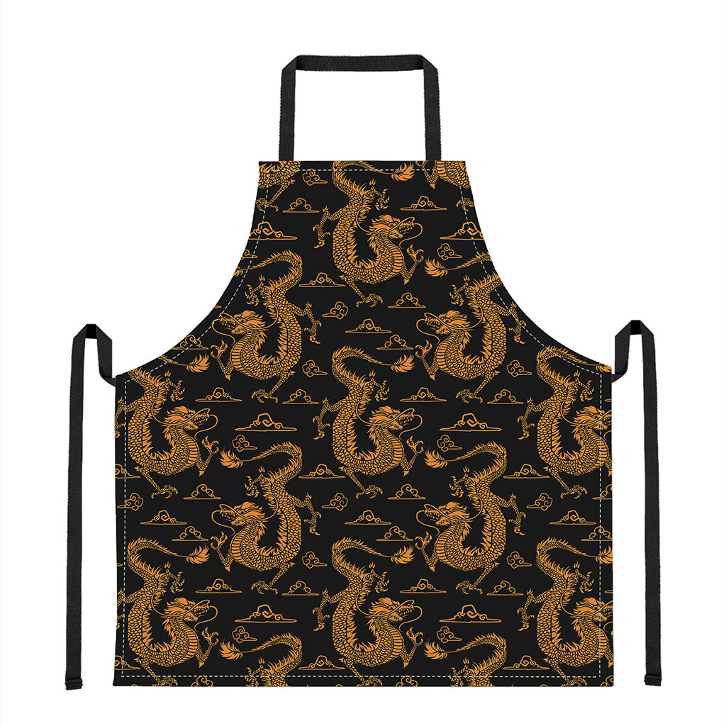 Eastern Dragon Pattern Print Apron