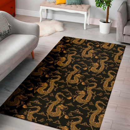 Eastern Dragon Pattern Print Area Rug