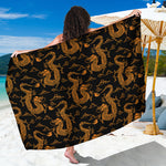 Eastern Dragon Pattern Print Beach Sarong Wrap