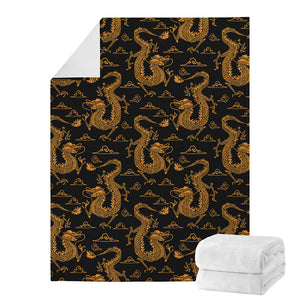 Eastern Dragon Pattern Print Blanket