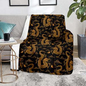 Eastern Dragon Pattern Print Blanket