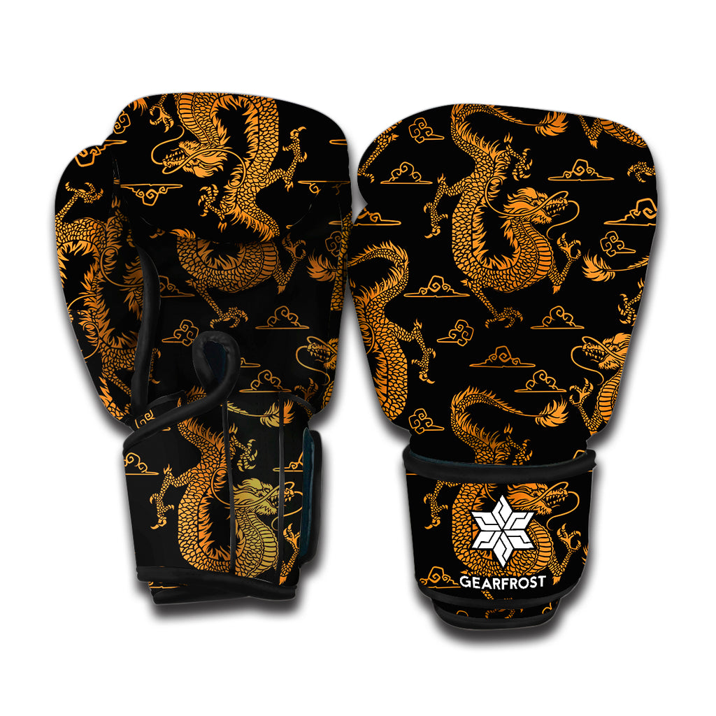 Eastern Dragon Pattern Print Boxing Gloves