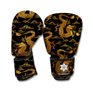 Eastern Dragon Pattern Print Boxing Gloves