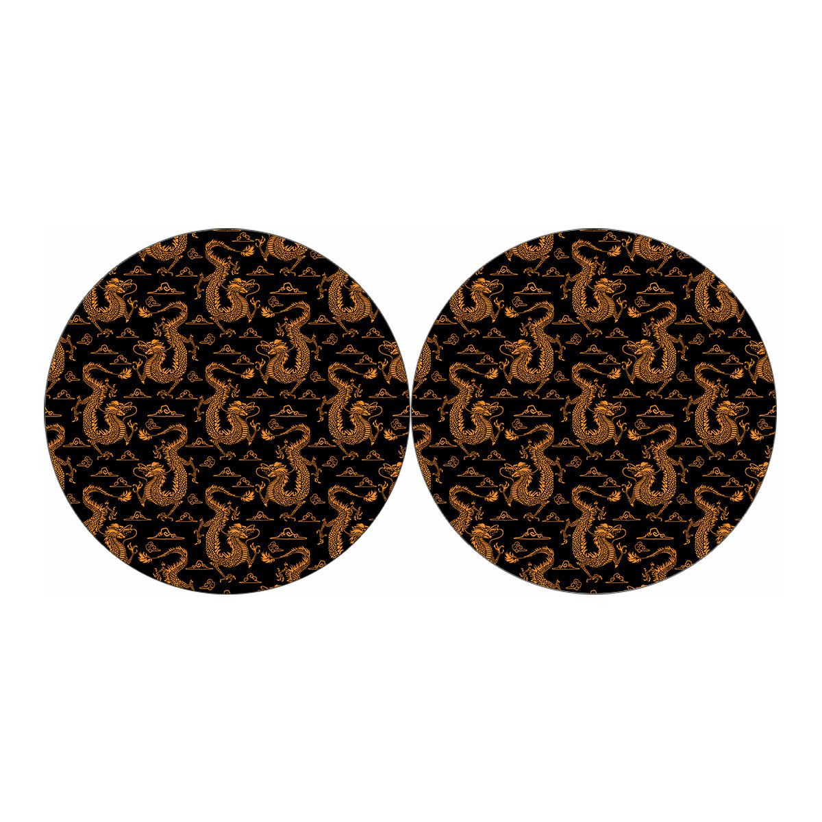Eastern Dragon Pattern Print Car Coasters