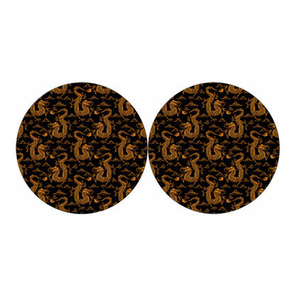 Eastern Dragon Pattern Print Car Coasters