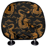 Eastern Dragon Pattern Print Car Headrest Covers