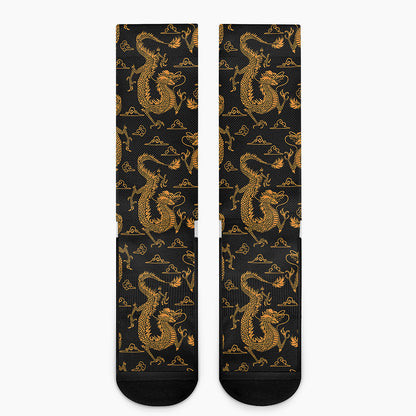 Eastern Dragon Pattern Print Crew Socks