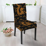 Eastern Dragon Pattern Print Dining Chair Slipcover