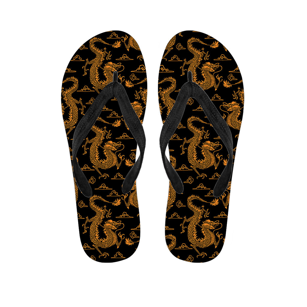 Eastern Dragon Pattern Print Flip Flops