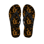 Eastern Dragon Pattern Print Flip Flops