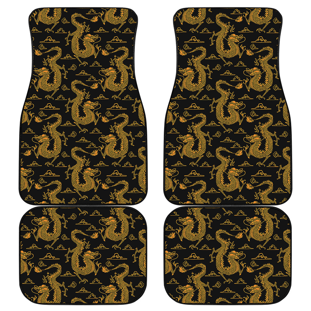 Eastern Dragon Pattern Print Front and Back Car Floor Mats