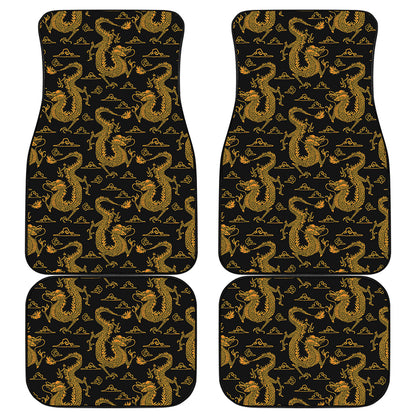Eastern Dragon Pattern Print Front and Back Car Floor Mats