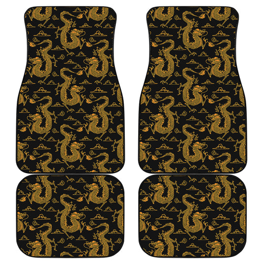 Eastern Dragon Pattern Print Front and Back Car Floor Mats