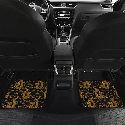 Eastern Dragon Pattern Print Front and Back Car Floor Mats