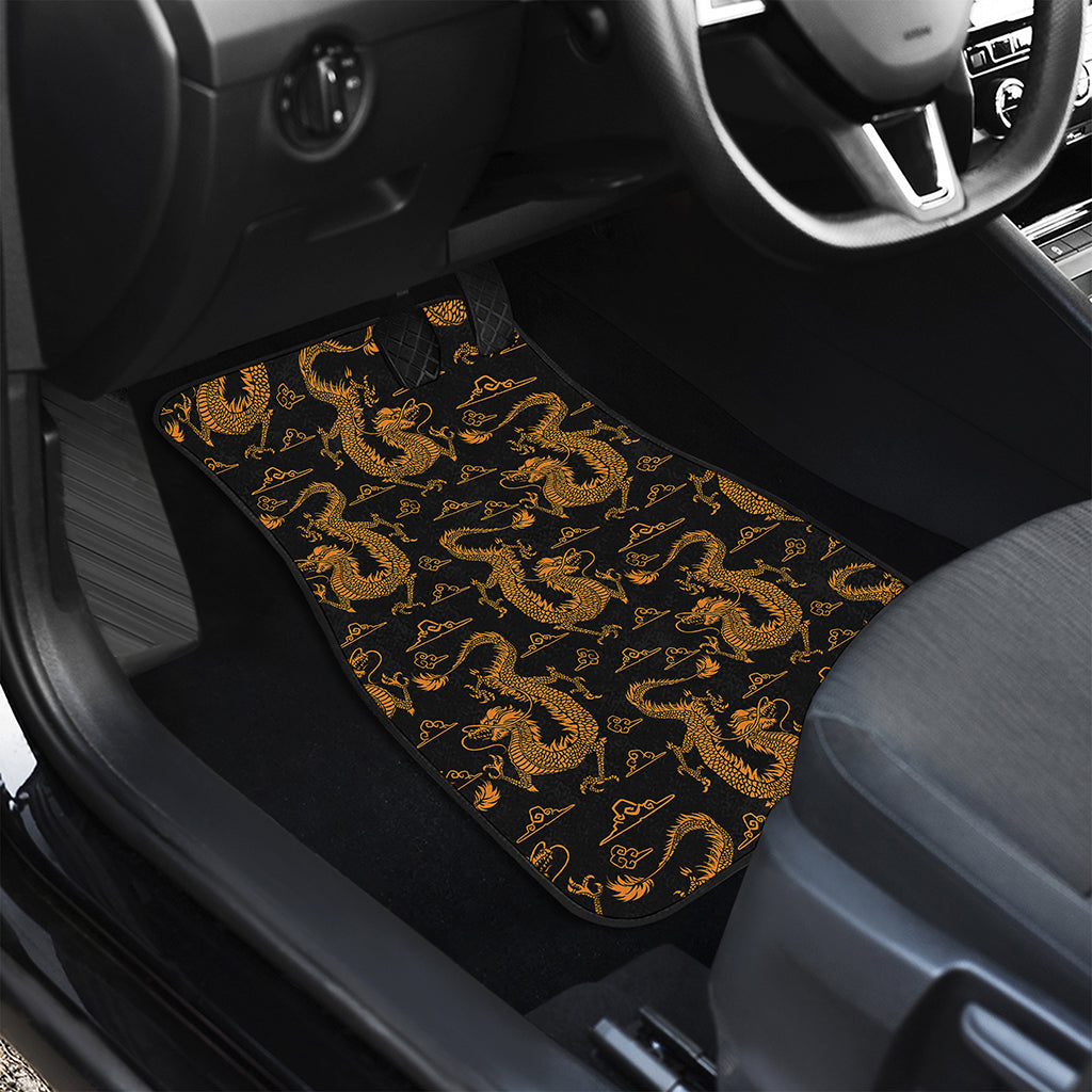 Eastern Dragon Pattern Print Front and Back Car Floor Mats