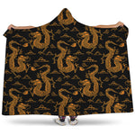Eastern Dragon Pattern Print Hooded Blanket