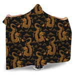 Eastern Dragon Pattern Print Hooded Blanket
