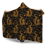 Eastern Dragon Pattern Print Hooded Blanket