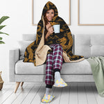 Eastern Dragon Pattern Print Hooded Blanket