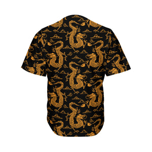 Eastern Dragon Pattern Print Men's Baseball Jersey