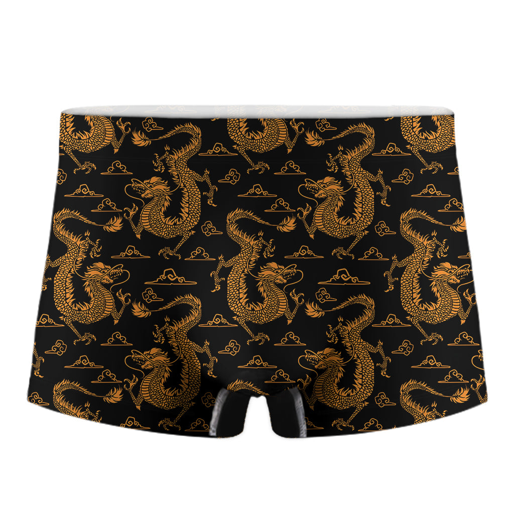 Eastern Dragon Pattern Print Men's Boxer Briefs