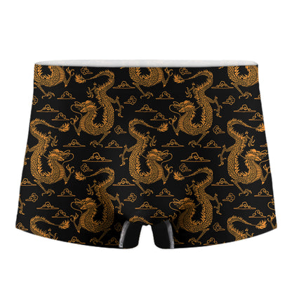 Eastern Dragon Pattern Print Men's Boxer Briefs