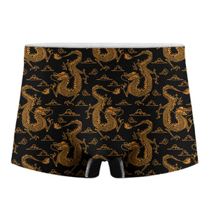 Eastern Dragon Pattern Print Men's Boxer Briefs