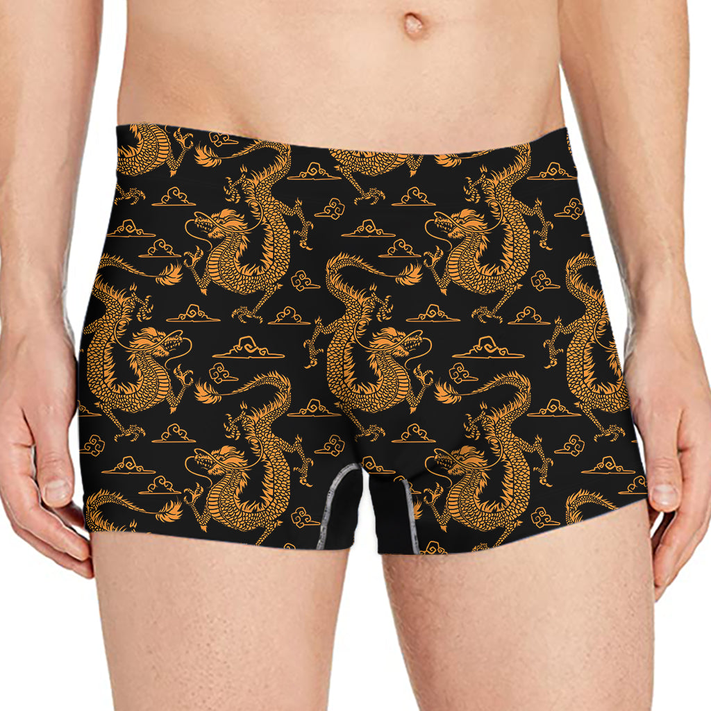 Eastern Dragon Pattern Print Men's Boxer Briefs