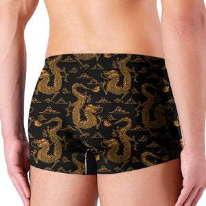 Eastern Dragon Pattern Print Men's Boxer Briefs