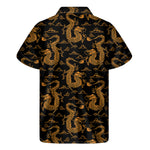 Eastern Dragon Pattern Print Men's Short Sleeve Shirt