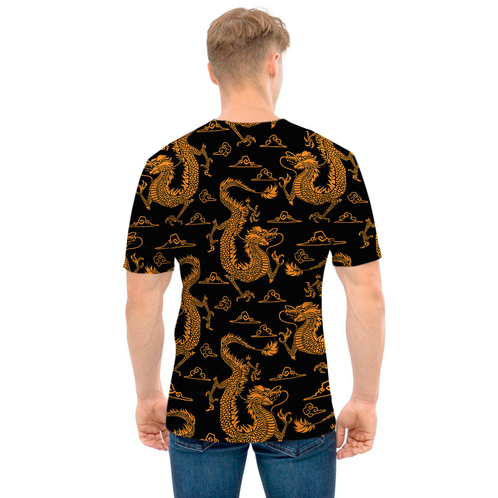 Eastern Dragon Pattern Print Men's T-Shirt